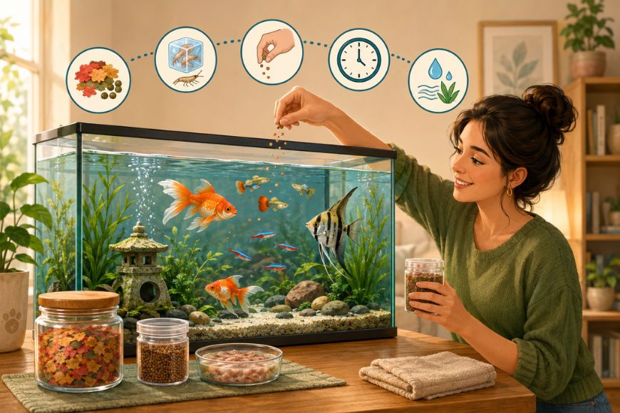 Guia completo de alimentação para peixes de aquário